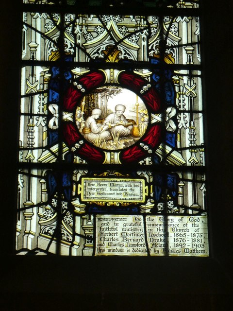 Memorial window in All Saints Church, Cambridge