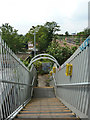 Steps down from footbridge over railway