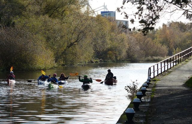 Canoeists on the Grand Union Canal, Leicester