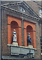 Blue coated figures, Old St John School, Wapping