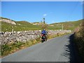 Cyclist on a steep gradient, High Hill Lane