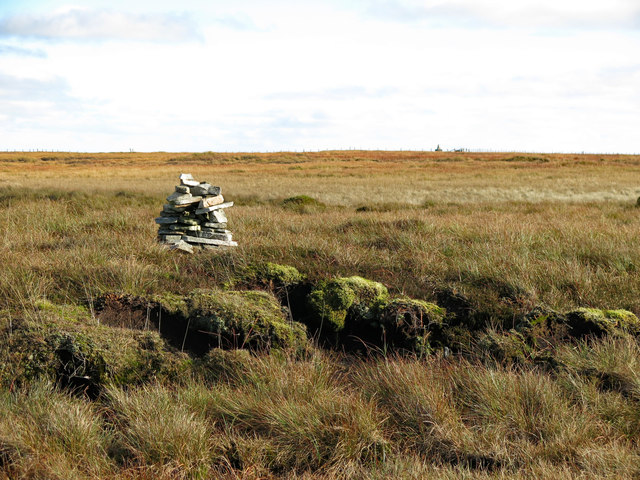 Cairn and trig point on Burnhope Seat
