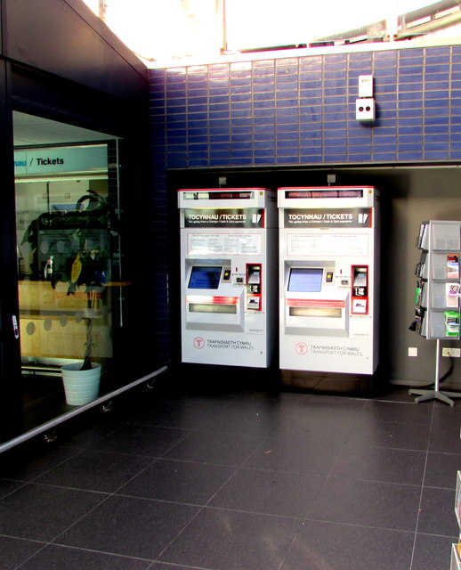Recently rebranded ticket machines, Newport railway station