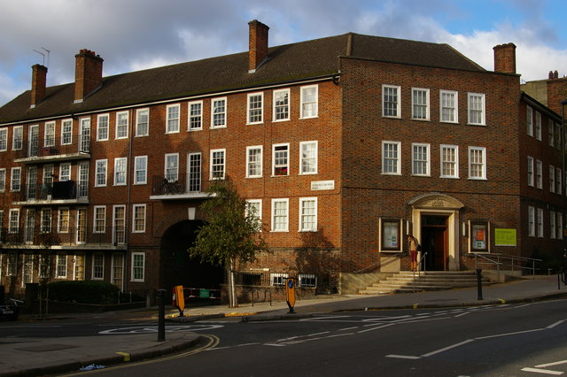 Library and flats, West End Lane, West Hampstead