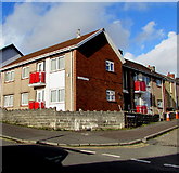 SS6696 : Red balconies on a Plasmarl corner, Swansea by Jaggery