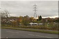 Power lines and allotments viewed from Station Road