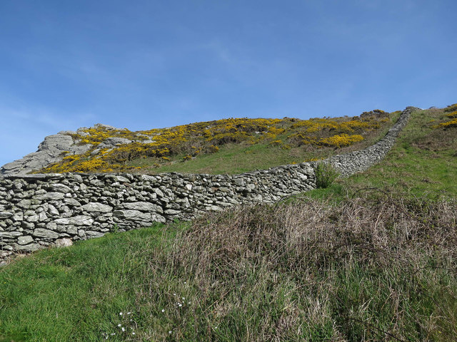 Dry stone wall from coast path