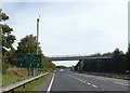 TL6666 : Sign, CCTV post and bridge at A14/A11 junction by David Smith