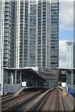 TQ3779 : South Quay DLR Station by N Chadwick