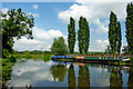 Moored boats on the River Soar near Rothley in Leicestershire