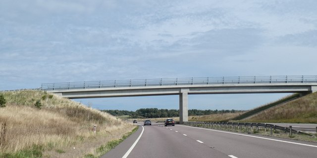 Bridge for a track over A11 near Chalk Hall Farm