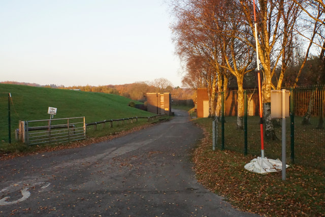 Road at Lostock Water Treatment Works