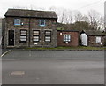 SO3013 : Buildings on the east side of Abergavenny railway station car park by Jaggery