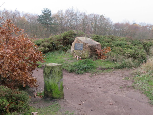 Boundary stone and memorial stone on Thurstaston Common
