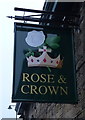 Sign for the Rose & Crown, Otley