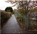 Path past the edge of a Brecon primary school