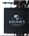 Hounds the Barbershop name sign, Bridge Street, Newport