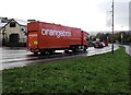ST1594 : Orangebox articulated lorry on the A472 Main Road, Maesycwmmer by Jaggery
