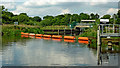 SK5618 : River boom north-west of Barrow upon Soar, Leicestershire by Roger  D Kidd