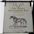 Three Horseshoes Inn name sign, Orchard Street, Brecon