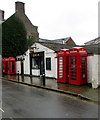 SO0428 : Casa Cafe between red phoneboxes, St Mary Street, Brecon by Jaggery