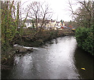 ST1494 : Upstream along the Rhymney River, Ystrad Mynach by Jaggery