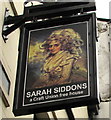 Sarah Siddons pub name sign, High Street, Brecon