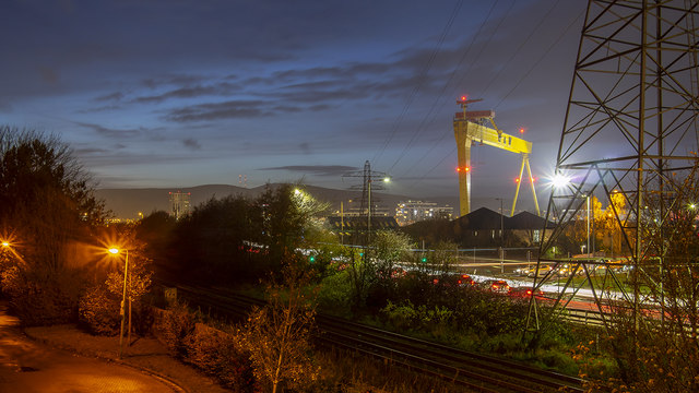 'Goliath' at dusk, Belfast