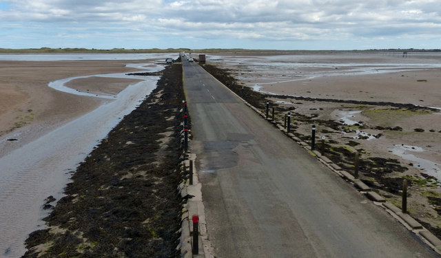 Lindisfarne Causeway viewed from the refuge