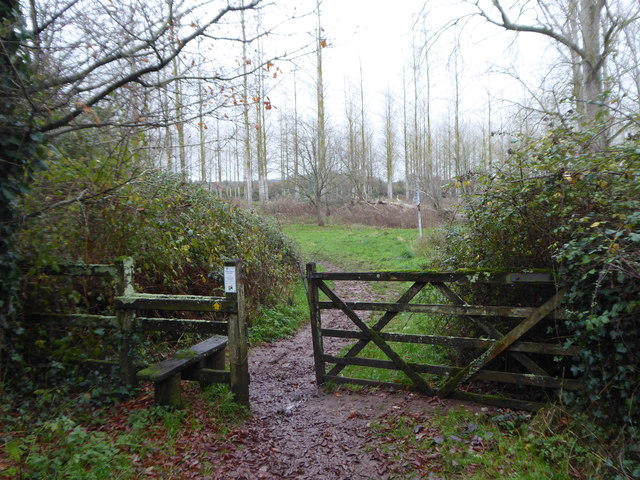 Gate on the footpath at Winslade Park