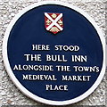 SO2914 : Bull Inn blue plaque, Abergavenny by Jaggery