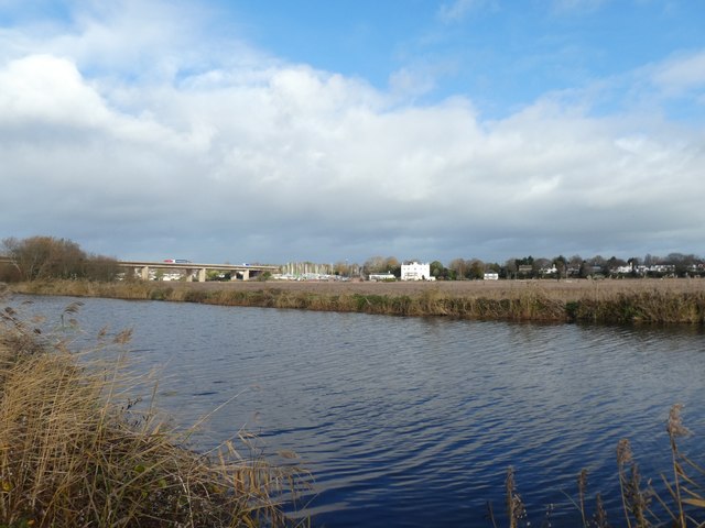 Exeter Canal and reedbeds opposite The Retreat