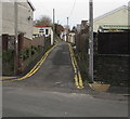 ST1494 : No parking in this side street, Ystrad Mynach by Jaggery