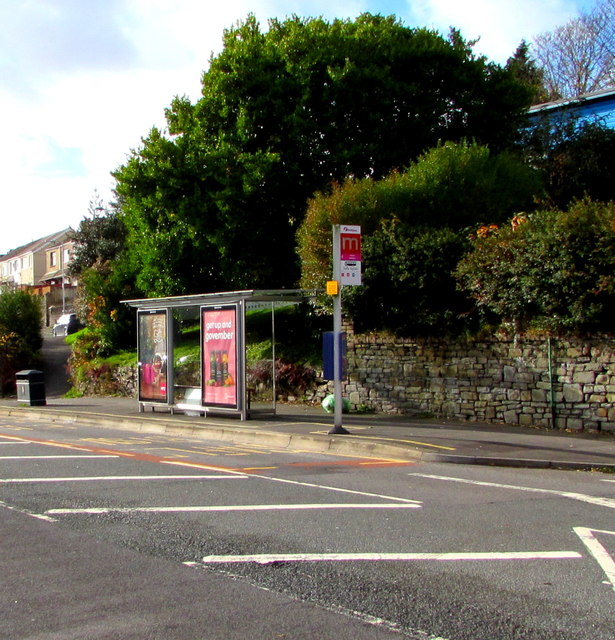 Metro bus stop and shelter, Neath Road, Swansea