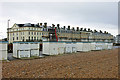 Beach huts and Heene Terrace, Worthing