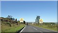 Approaching a tight bend on A696