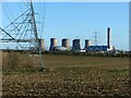 SE5423 : View from Southfield Lane towards Eggborough Power Station by Alan Murray-Rust