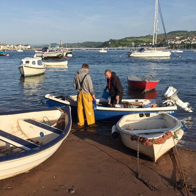 Returned from an early fishing trip, back beach, Teignmouth