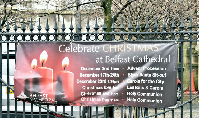 Christmas poster, St Anne's Cathedral, Belfast (December 2018)