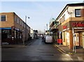 West along one-way Clive Street, Caerphilly