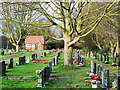 Gravestones and chapel in Swinefleet churchyard