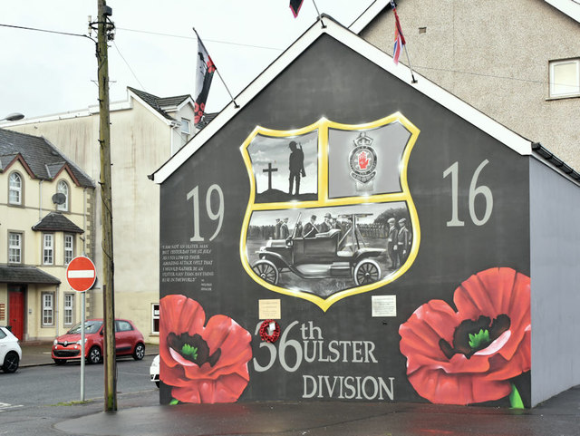 36th Ulster Division mural, Holywood... © Albert Bridge cc-by-sa/2.0 ...