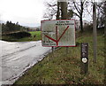 Directions sign at a 3-way junction,  Ffrwdgrech, Powys