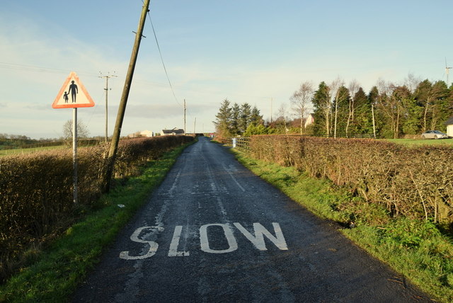 Slow markings along Bracky Road