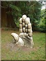 Giant ceramic hand sculpture at Gregynog