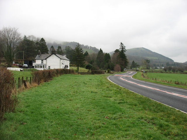 The A470 leaving Llanbrynmair