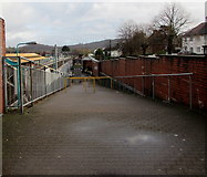 ST1586 : Ramp entrance to Caerphilly railway station by Jaggery