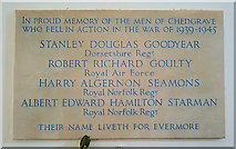 TM3699 : WW2 memorial inside All Saints' Church, Chedgrave by Helen Steed