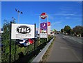 Roadside signs outside TMS Volvo Service Centre