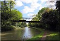 Lightweight lattice truss bridge across canal